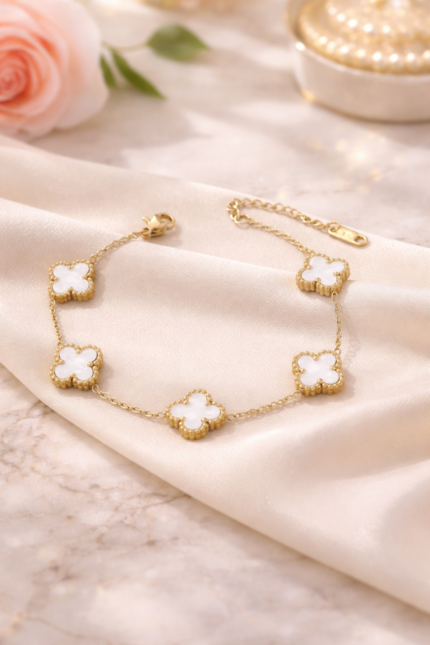 Ivory Clover Charm Bracelet