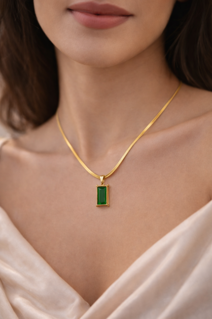Geometric Glow Green Pendant